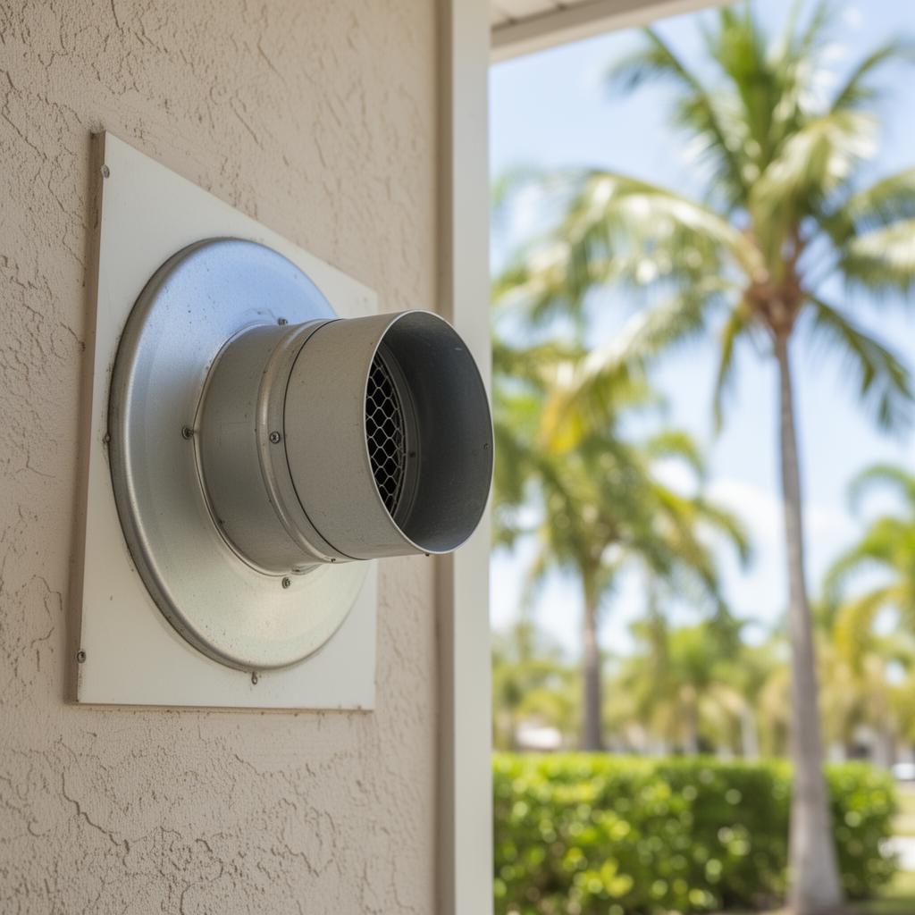 Clean exterior dryer vent on a Tampa home